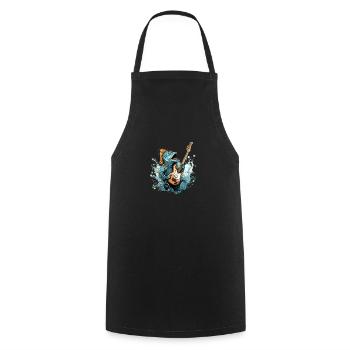Zazo the fish guitarist - Cooking Apron - black - Front - AI Model Male 185 dark (185cm)