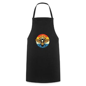 Vintage-Biene Retro-Sonnenuntergang - Kochschürze - Schwarz - Vorne - AI Model Male 185 dark (185cm)