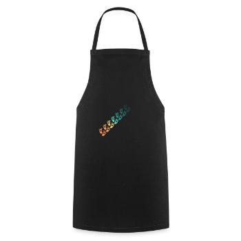 Vintage baby footprint - Cooking Apron - black - Front - AI Model Male 185 dark (185cm)