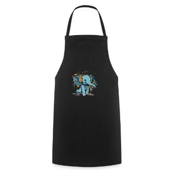 Mikoi l'éléphant danseur - Tablier de cuisine - noir - Devant - AI Model Male 185 dark (185cm)