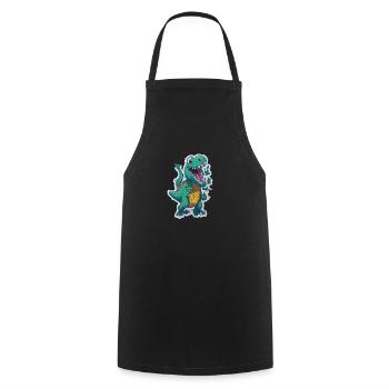 Dinosaurier lustig cool - Kochschürze - Schwarz - Vorne - AI Model Male 185 dark (185cm)