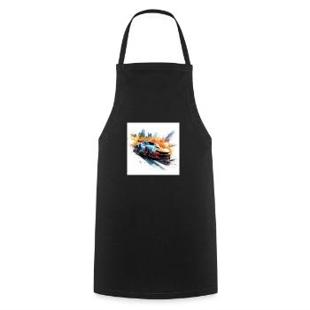 Need for speed gaming art, orange and blue - Cooking Apron - black - Front - AI Model Male 185 dark (185cm)