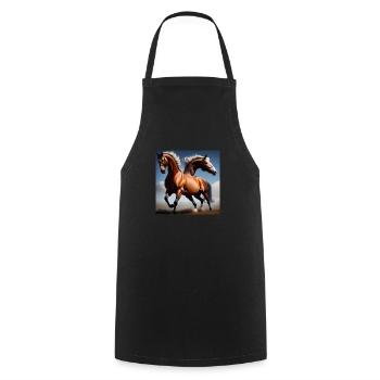 Wildpferde Hemd - Kochschürze - Schwarz - Vorne - AI Model Male 185 dark (185cm)