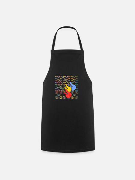 Guitares - Tablier de cuisine - noir