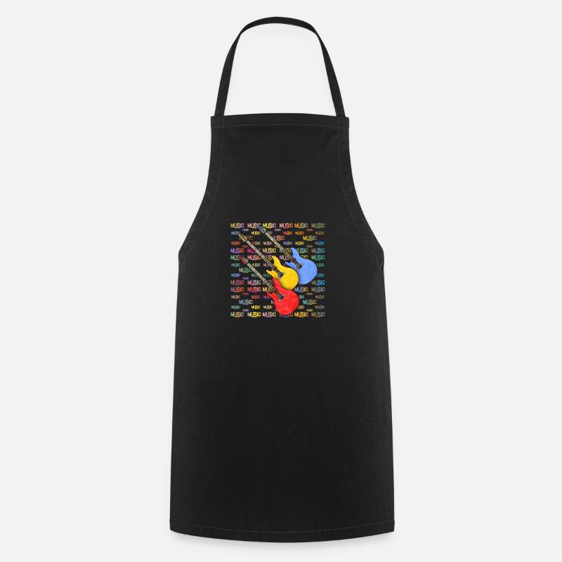Guitares - Tablier de cuisine - noir