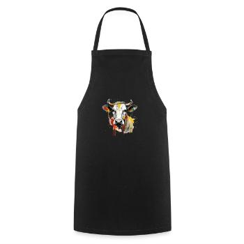 Lika the cow - Cooking Apron - black - Front - AI Model Male 185 dark (185cm)