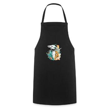 Bako the fish man - Cooking Apron - black - Front - AI Model Male 185 dark (185cm)