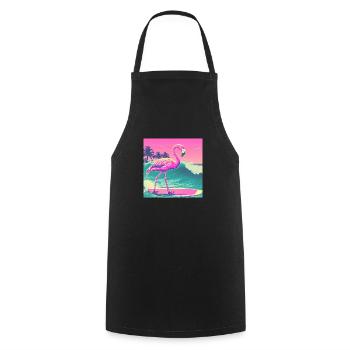 Surfing Flamingo Miami - Cooking Apron - black - Front - AI Model Male 185 dark (185cm)