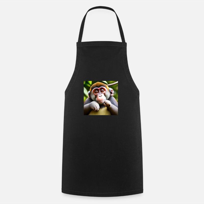 Funny monkey - Cooking Apron - black