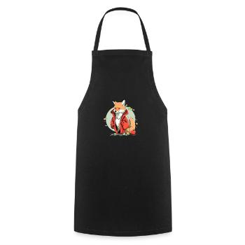 Zoulo le renard - Tablier de cuisine - noir - Devant - AI Model Male 185 dark (185cm)