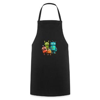 Robo Buddies: Fun-Filled Adventures - Cooking Apron - black - Front - AI Model Male 185 dark (185cm)