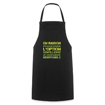 Economie énergie l'option gentillesse indisponible - Tablier de cuisine - noir - Devant - AI Model Male 185 dark (185cm)