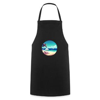 Vacances d’été Palm Beach Palm Islands Island Sun - Tablier de cuisine - noir - Devant - AI Model Male 185 dark (185cm)