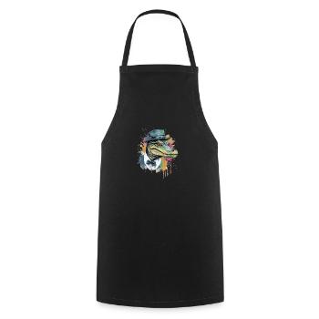 Kifo the crocodile - Cooking Apron - black - Front - AI Model Male 185 dark (185cm)