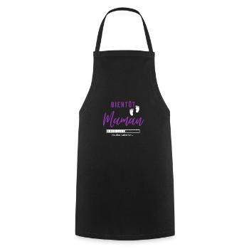 Bientôt Maman cadeau - Tablier de cuisine - noir - Devant - AI Model Male 185 dark (185cm)