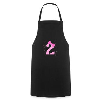 2nd Birthday Girl - Cooking Apron - black - Front - AI Model Male 185 dark (185cm)