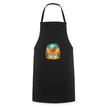 Bière sur la plage - Tablier de cuisine - noir - Devant - AI Model Male 185 dark (185cm)