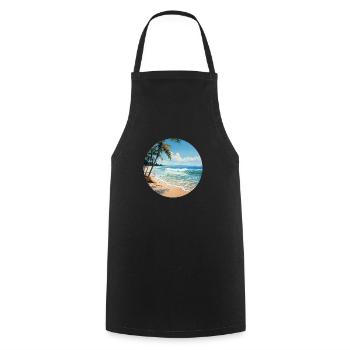 Lustige Strandabenteuer - Dein Sommerurlaubsshirt - Kochschürze - Schwarz - Vorne - AI Model Male 185 dark (185cm)