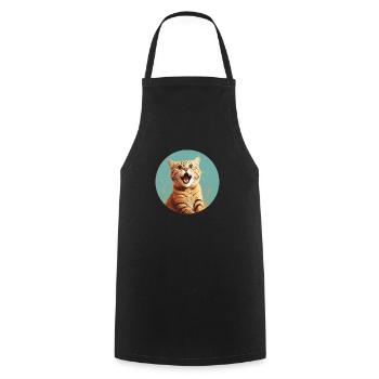 Cute young cat for all cat lovers - Cooking Apron - black - Front - AI Model Male 185 dark (185cm)