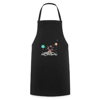 Astronaut Red White - Cooking Apron - black - Front - AI Model Male 185 dark (185cm)