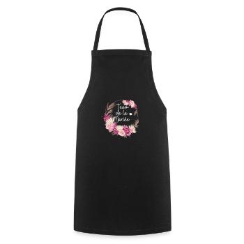 Team de la mariée floral - Tablier de cuisine - noir - Devant - AI Model Male 185 dark (185cm)
