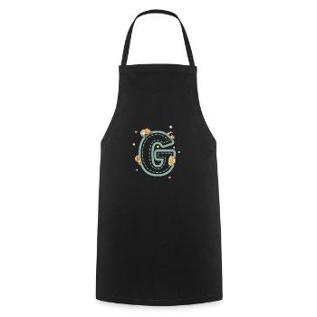 Fahrzeug Buchstabe g - personalisiertes Kindergeschenk - Kochschürze - Schwarz - Vorne - AI Model Male 185 dark (185cm)