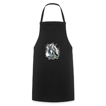 The winged rider n°2 - Cooking Apron - black - Front - AI Model Male 185 dark (185cm)