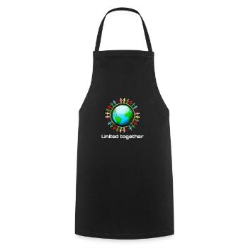 United together - Cooking Apron - black - Front - AI Model Male 185 dark (185cm)