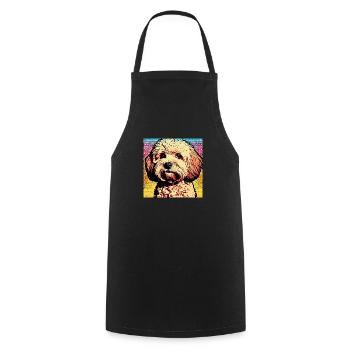 Poodle Cross pop art - Tablier de cuisine - noir - Devant - AI Model Male 185 dark (185cm)