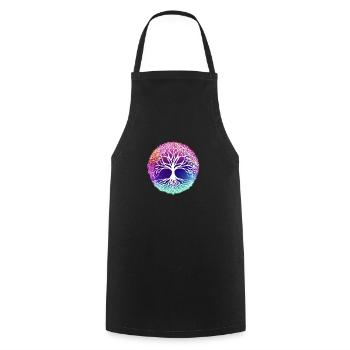 Tree of Life Yoga Tree of Life Meditation - Cooking Apron - black - Front - AI Model Male 185 dark (185cm)