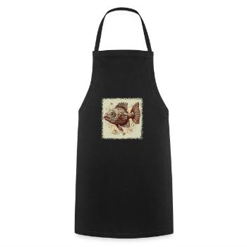 fish hook axolotls fishing love fish head - Kochschürze - Schwarz - Vorne - AI Model Male 185 dark (185cm)