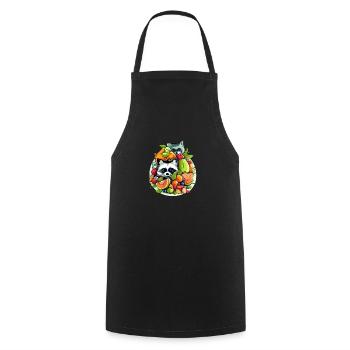 Animaux mignons dans les fruits n°2 - Tablier de cuisine - noir - Devant - AI Model Male 185 dark (185cm)