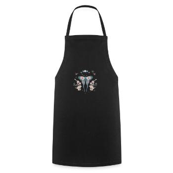 Magic Moon Butterfly - Cooking Apron - black - Front - AI Model Male 185 dark (185cm)