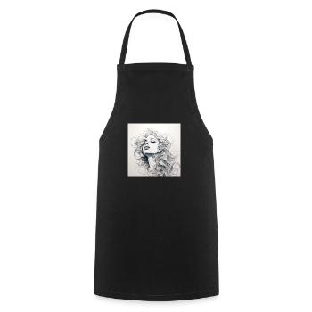 One Line Woman - Kochschürze - Schwarz - Vorne - AI Model Male 185 dark (185cm)