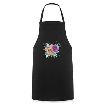 chrysanthemum 4 - Cooking Apron - black - Front - AI Model Male 185 dark (185cm)