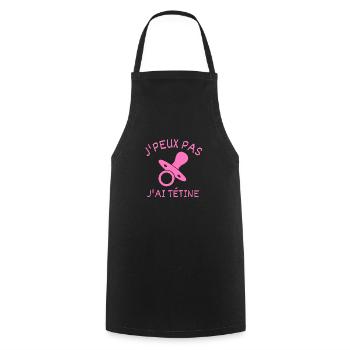 J'peux pas j'ai tétine - Tablier de cuisine - noir - Devant - AI Model Male 185 dark (185cm)