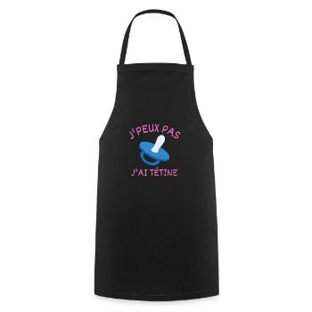 J'peux pas j'ai tétine - Tablier de cuisine - noir - Devant - AI Model Male 185 dark (185cm)