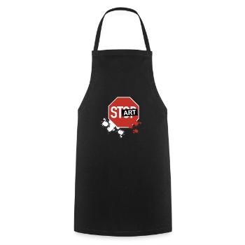 Stop wird Start - Kochschürze - Schwarz - Vorne - AI Model Male 185 dark (185cm)