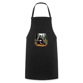 Großes Essen Kaffee trinken - Kochschürze - Schwarz - Vorne - AI Model Male 185 dark (185cm)