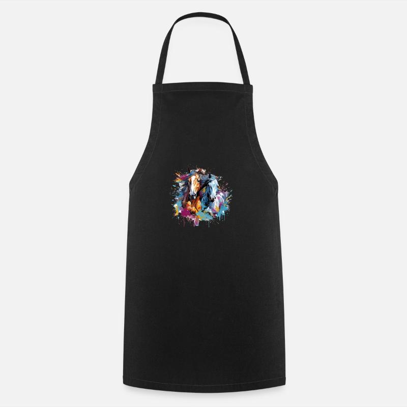 Horses, horses - Cooking Apron - black