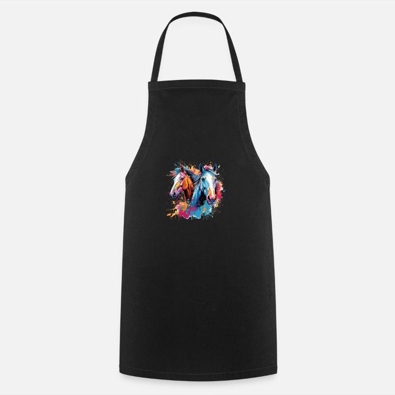 Horses, horses - Cooking Apron - black