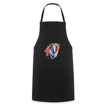 Horse, horse - Cooking Apron - black - Front - AI Model Male 185 dark (185cm)