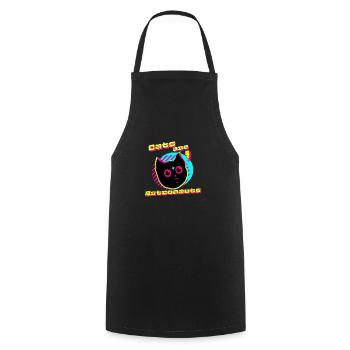 Cats are Astronauts - Cooking Apron - black - Front - AI Model Male 185 dark (185cm)