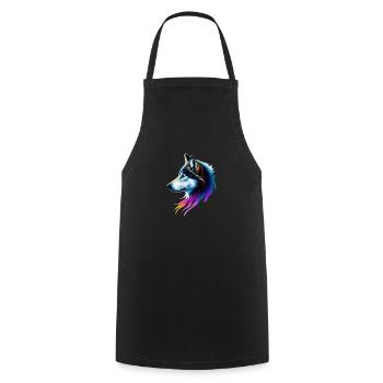 wolf - Cooking Apron - black - Front - AI Model Male 185 dark (185cm)