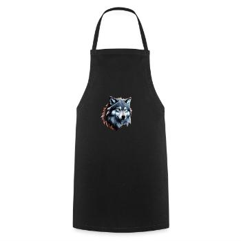 Wolf - Cooking Apron - black - Front - AI Model Male 185 dark (185cm)