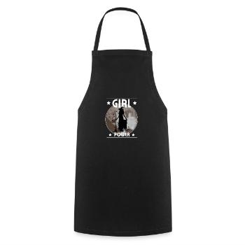 Sorcière Girl Power Lune Nuit - Tablier de cuisine - noir - Devant - AI Model Male 185 dark (185cm)