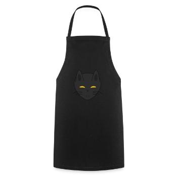 chat vampire halloween - Tablier de cuisine - noir - Devant - AI Model Male 185 dark (185cm)