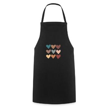 9 hearts - Cooking Apron - black - Front - AI Model Male 185 dark (185cm)