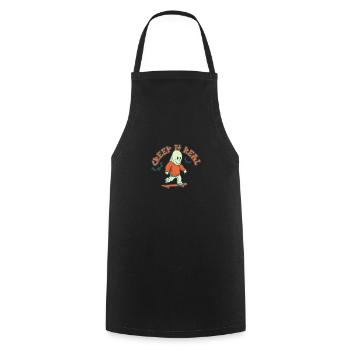 Funny Skateboarding Ghost with Halloween Pun - Cooking Apron - black - Front - AI Model Male 185 dark (185cm)