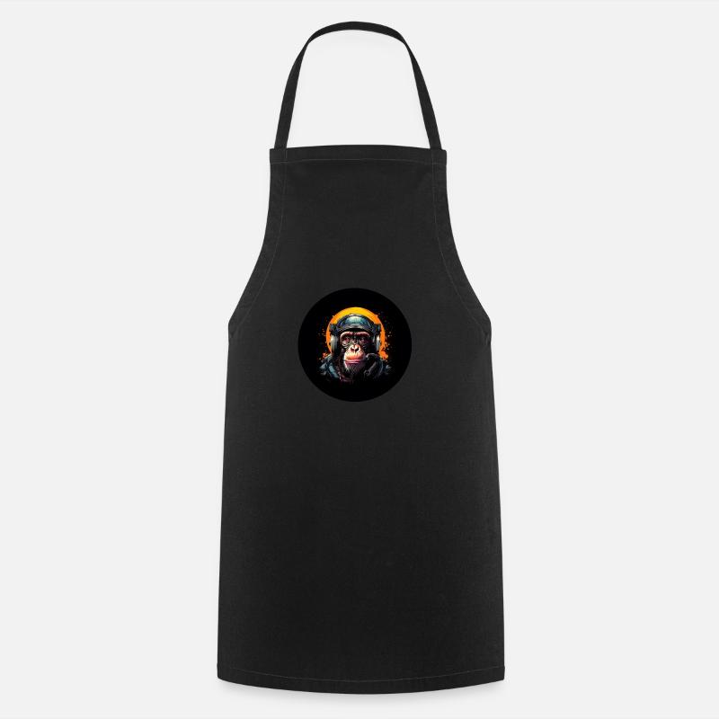 Space Monkey - Cooking Apron - black